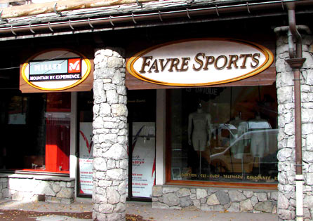 Enseigne publicitaire magasin de sport Favre Sport