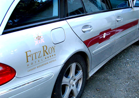 Adhésif pour les véhicules publicitaires de l'hotel Fritz Roy